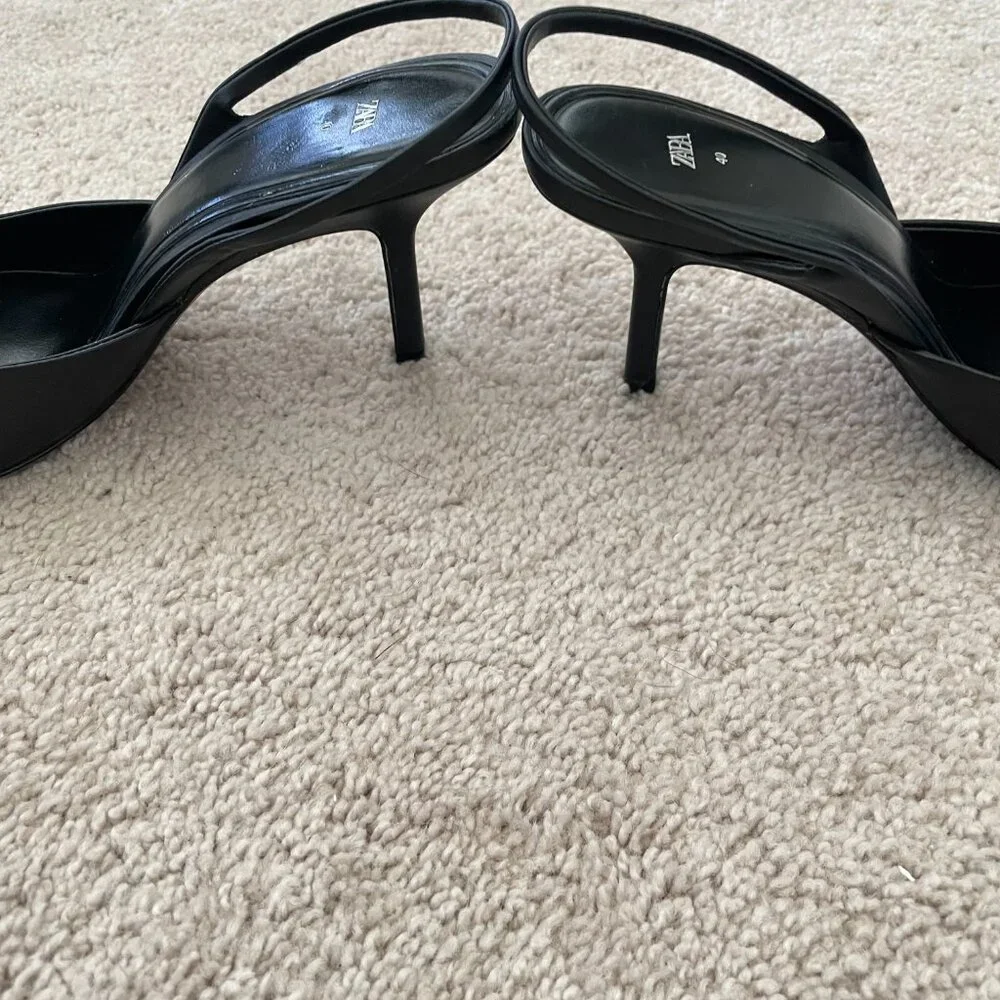 ZARA Chic Black Slingback Heels – Women’s Size 40 (US 9.5–10) - Picture 8 of 8